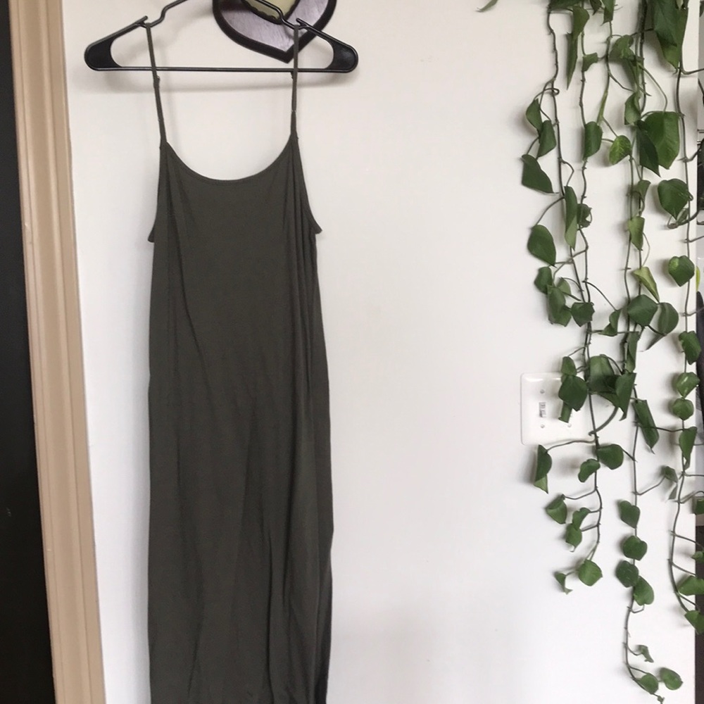 American Apparel olive green cotton maxi
